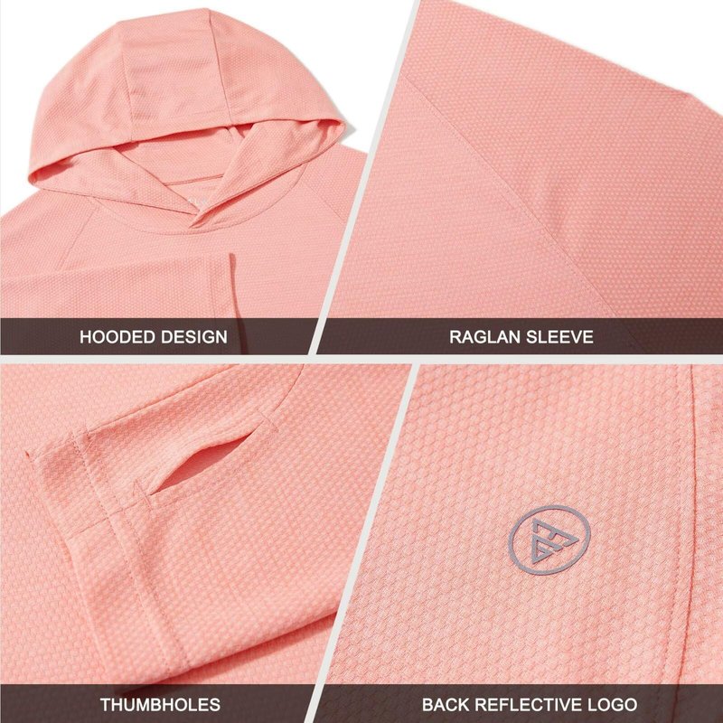 M MAELREG Hoodies for Men Golf Athletic Texture Sweatshirts Feather Weight Dry Fit Performance Midlayer Mens Hoodies Pullover