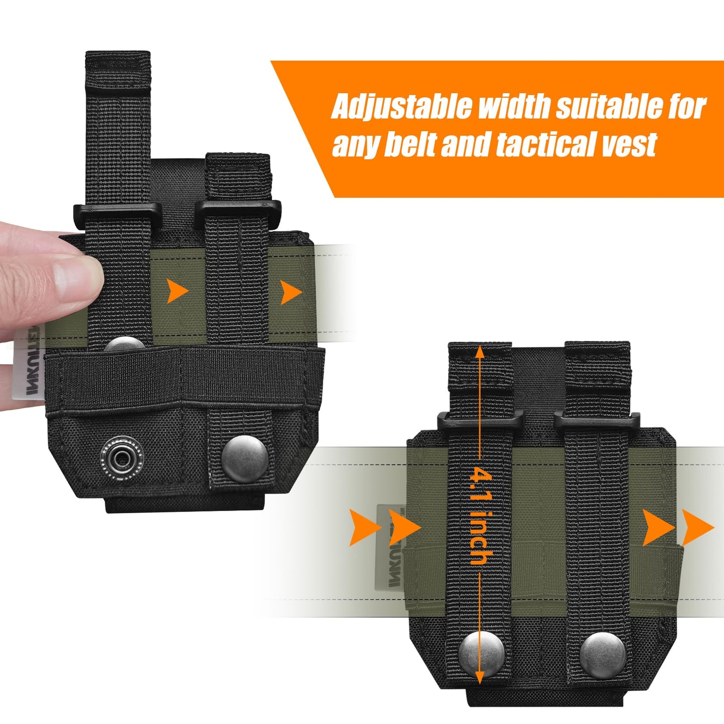 2 Pack MOLLE Handcuff Pouch fits Multiple Cuffs,Handcuff Holster for Duty Belt Tactical Vest Law Enforcement Security Officer Accessories Quick Release