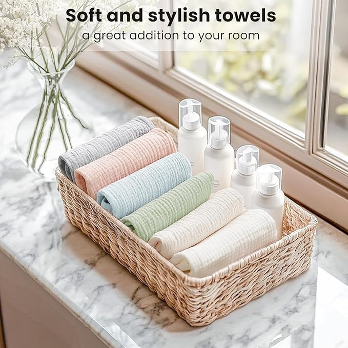 Konssy 6 Pack Face Cloths, Soft Wash Cloth