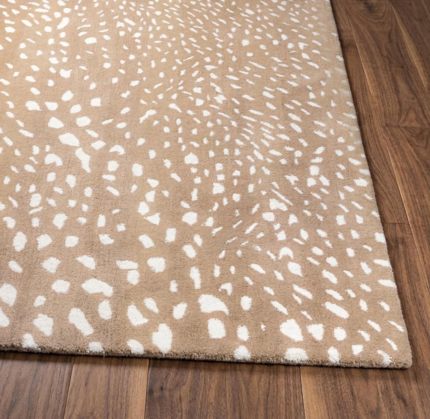 Luxury Handmade 100% Wool Area Rug – Antelope & Cheetah Print | Modern Animal Print Carpet in Neutral Grey, Ivory & Charcoal | Soft, Durable, Contemporary Living Room & Bedroom (Neutral, 5' x 8')