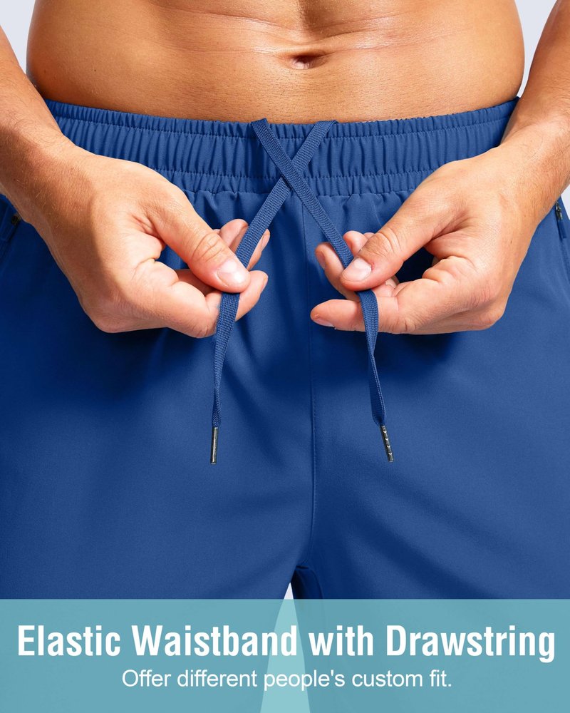 G Gradual Men's Athletic Running Shorts with Zipper Pockets Quick Dry 7"/ 5"/ 9" Workout Gym Shorts for Basketball Hiking(Royal Blue,7S)