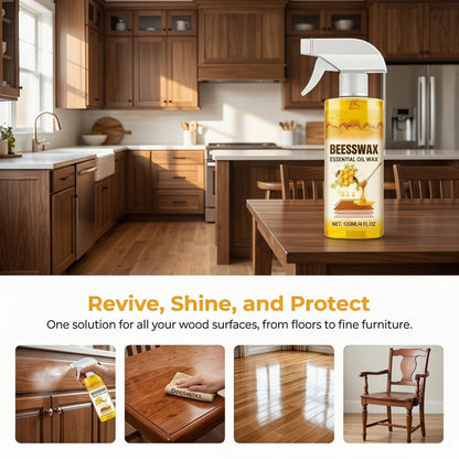 HengPuJiang Beeswax Wood Polish Spray, Natural Beeswax & Beewax Furniture Cleaner, Spray Wax for Wood - 2026 Multi-Purpose Care and Restorer for Floors, Cabinets, Furniture (2PCS)