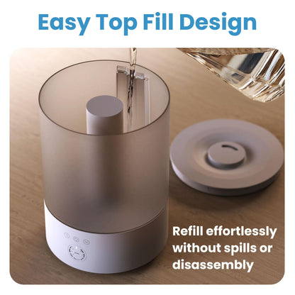 Everlasting Comfort 2.5L Top Fill Humidifiers for Bedroom, 2.5L - Quiet Easy to Fill & Clean, 24HR Runtime, Night Lights, Timer, Ultrasonic Cool Mist Humidifier, Auto Shut-Off, Essential Oil Diffuser