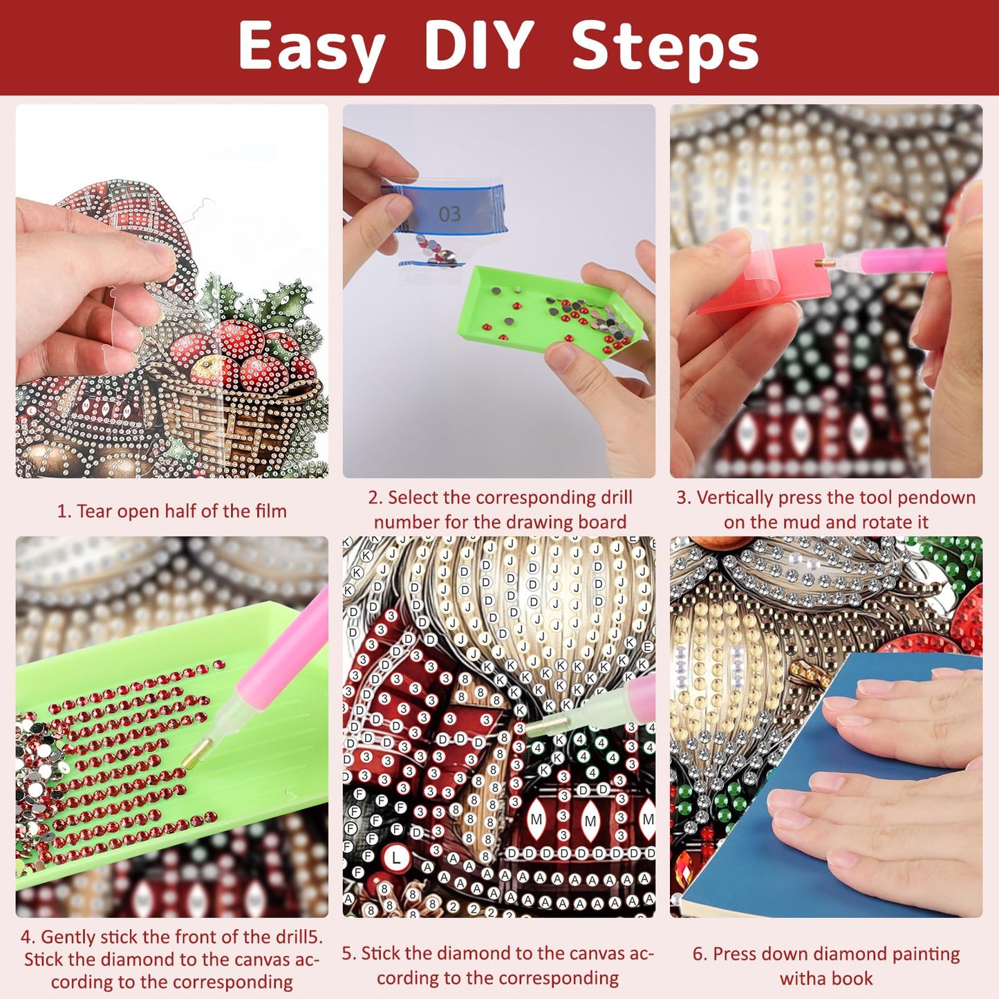 Genius maker Christmas Diamond Art Hanging Kits for Adults, Gnome Diamond Painting Pendant Kits, DIY Acrylic 5D Special Shaped Crystal Diamonds Gem Art Painting Ornament for Home Wall Decor Gift