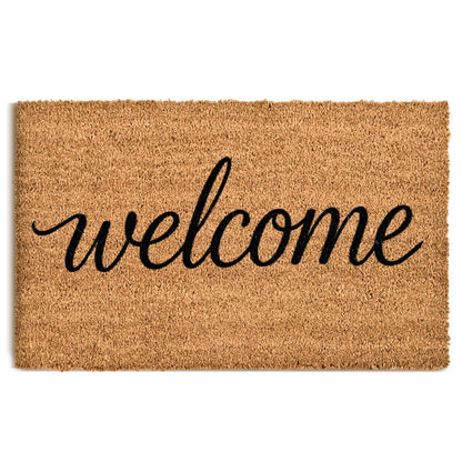ULTSOFE Natural Coco Coir Door Mat with Heavy Duty Backing, 17" x 30" Anti-Slip Coconut Welcome Mat Outside Entrance, Easy Clean Front Door Doormat for Entry, Porch, Patio, Garden, Garage, Mudroom