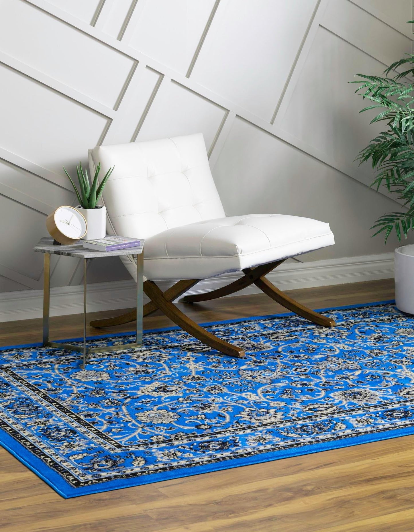 Unique Loom Sialk Hill Collection Area Rug - Washington (4' 1" x 6' 1" Rectangle, Dark Blue/ Black)