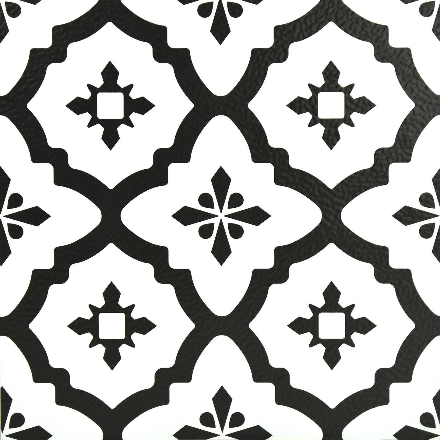 FloorPops Comet Peel and Stick Floor Tiles, Black, Geometric Vinyl Floor Tiles, Water Resistant, 12 in x 12 in, Pack of 10