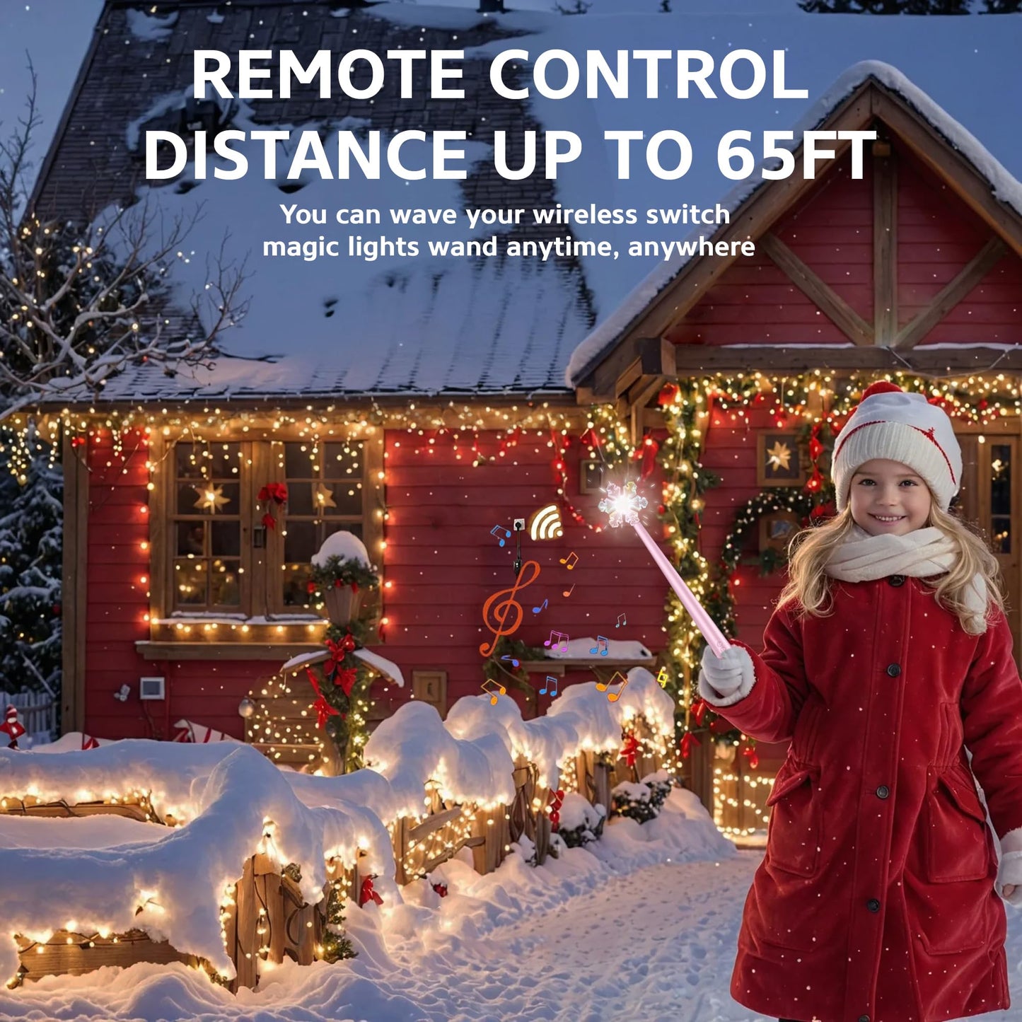 Christmas Tree Light Wand Remote - Voice Control Magic Wand Light Controller with Wireless Outlet Plug - Magical Christma Tree Lights Switch Wands for Kids, Xmas Gifts Outdoor Lighting Decoration