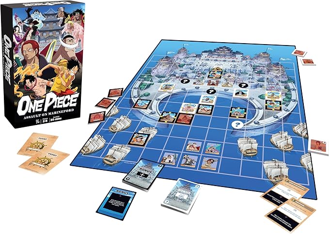 One Piece Assault on Marineford | Board Game | from TOPI Games | Assemble Your Pirate Crew and Sail The High Seas with Luffy and The Strawhats | 2-8 Players | 30-45 Min | Ages 7+