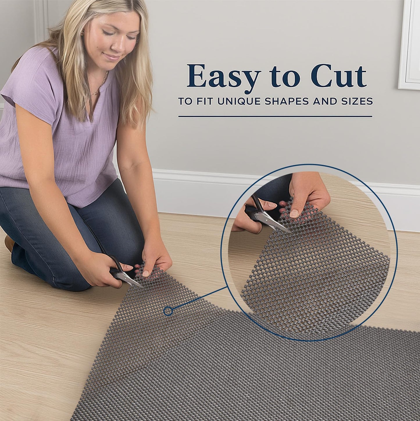Veken 6x9 Ft Rug Pad Gripper for Hardwood Floors, Non Slip Rug Pads for Area Rugs, Thick Dark Grey Rug Grippers for Tile Floors, Under Carpet Anti Skid Mat, Keep Your Rugs Safe and in Place