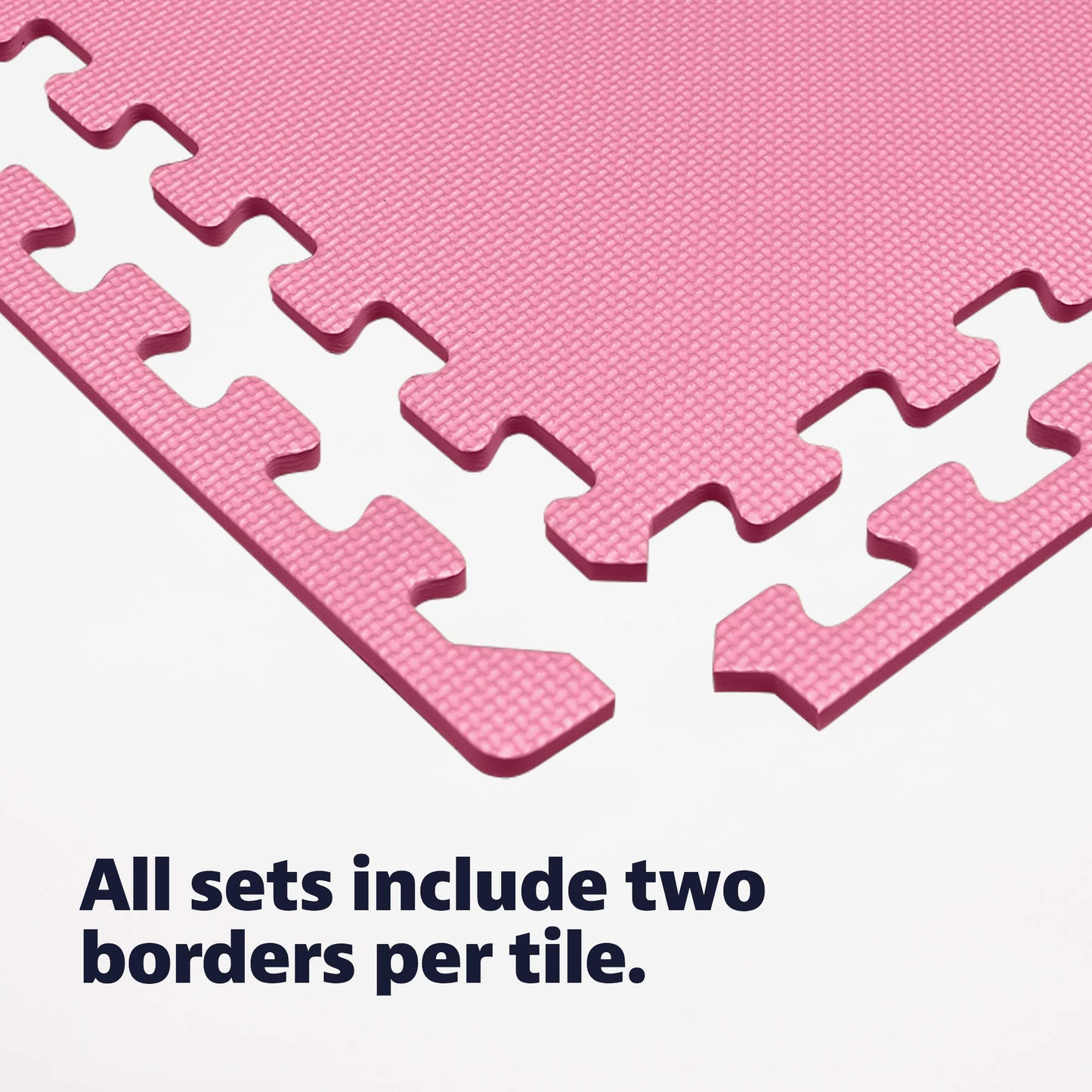 We Sell Mats 1/2 Inch Thickness Multipurpose EVA Foam Floor Tiles, Interlocking Floor Mat for Indoor Gym and Home Use, 24 in x 24 in, Pink, 48 Square Feet (12 Tiles)