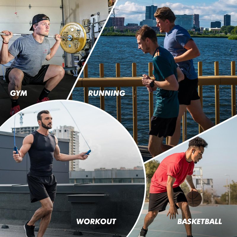 BOOJO 5 Pack Athletic Basketball Mens Shorts with Zipper Pockets - Lightweight Quick Dry Gym Workout Running Shorts for Men