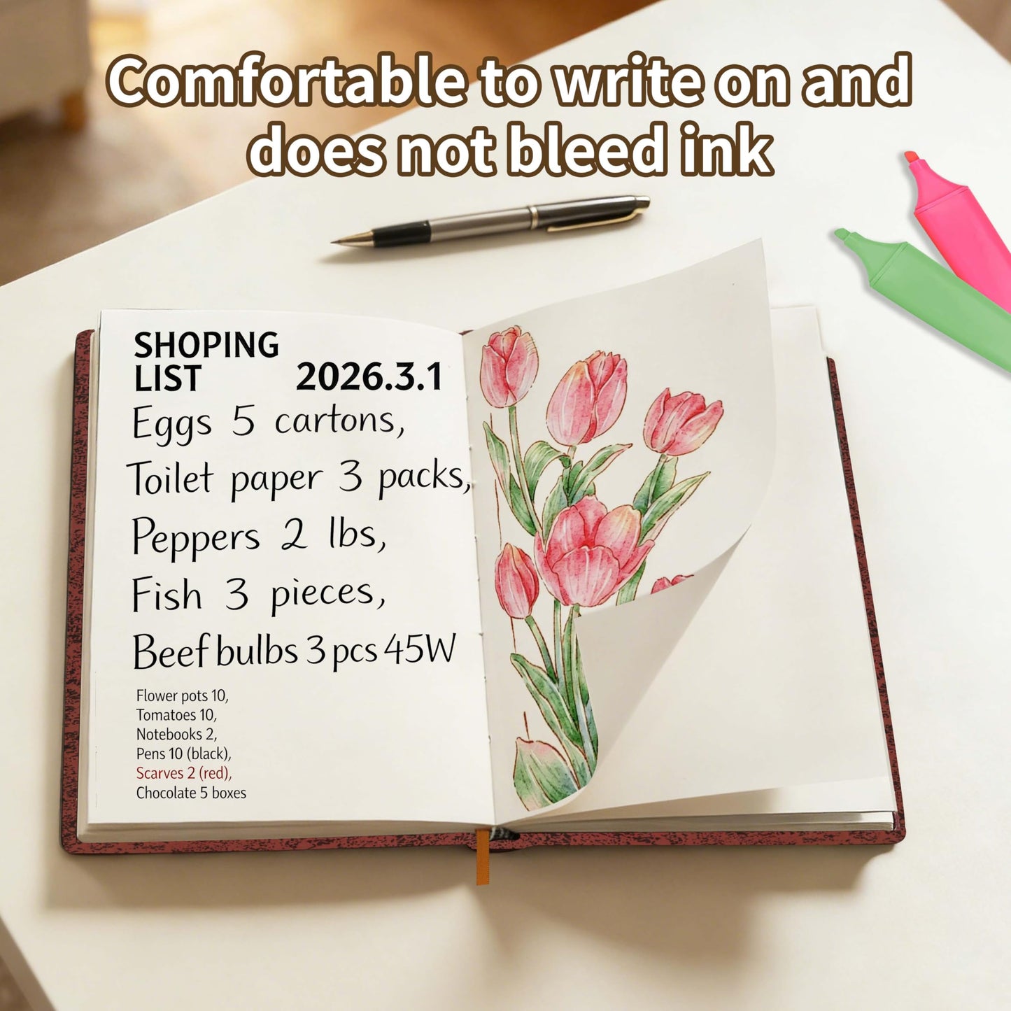 Mlife Thick Journal A5 Blank Notebook,288 Pages A5 Skethbook,120gsm Plain Paper,Vintage Hardcover Sketch book with Gold-Embossed Floral for Men Women,5.5'' X 8.27''
