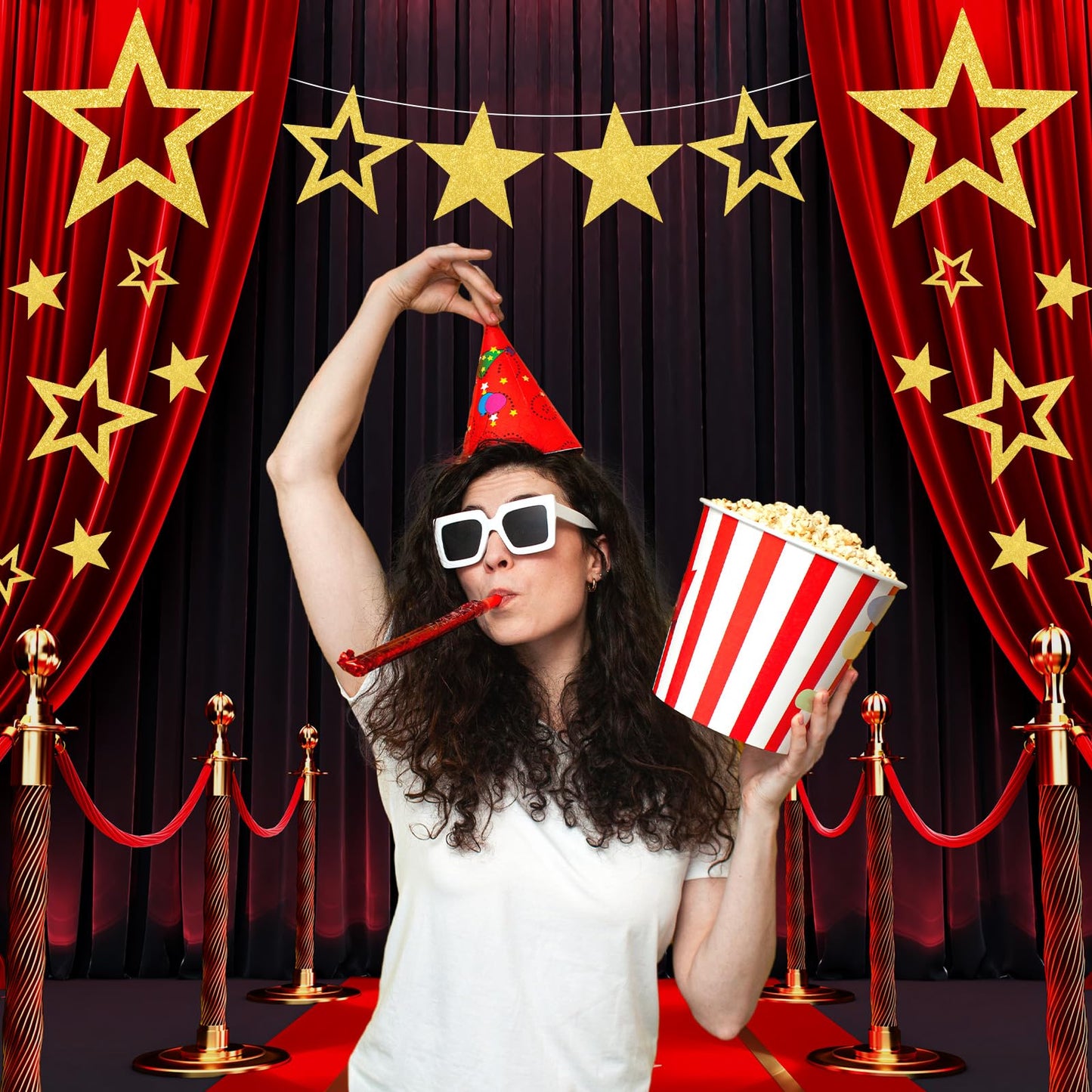 Fuyoooo 30 Pcs Large Gold Star Cutouts Paper Decorations 3 Sizes 6" 9.8" 10.6" Double Printed Star Cardboard Wall Decor Confetti Cutouts for Graduation Classroom Wall Bulletin Board Decor