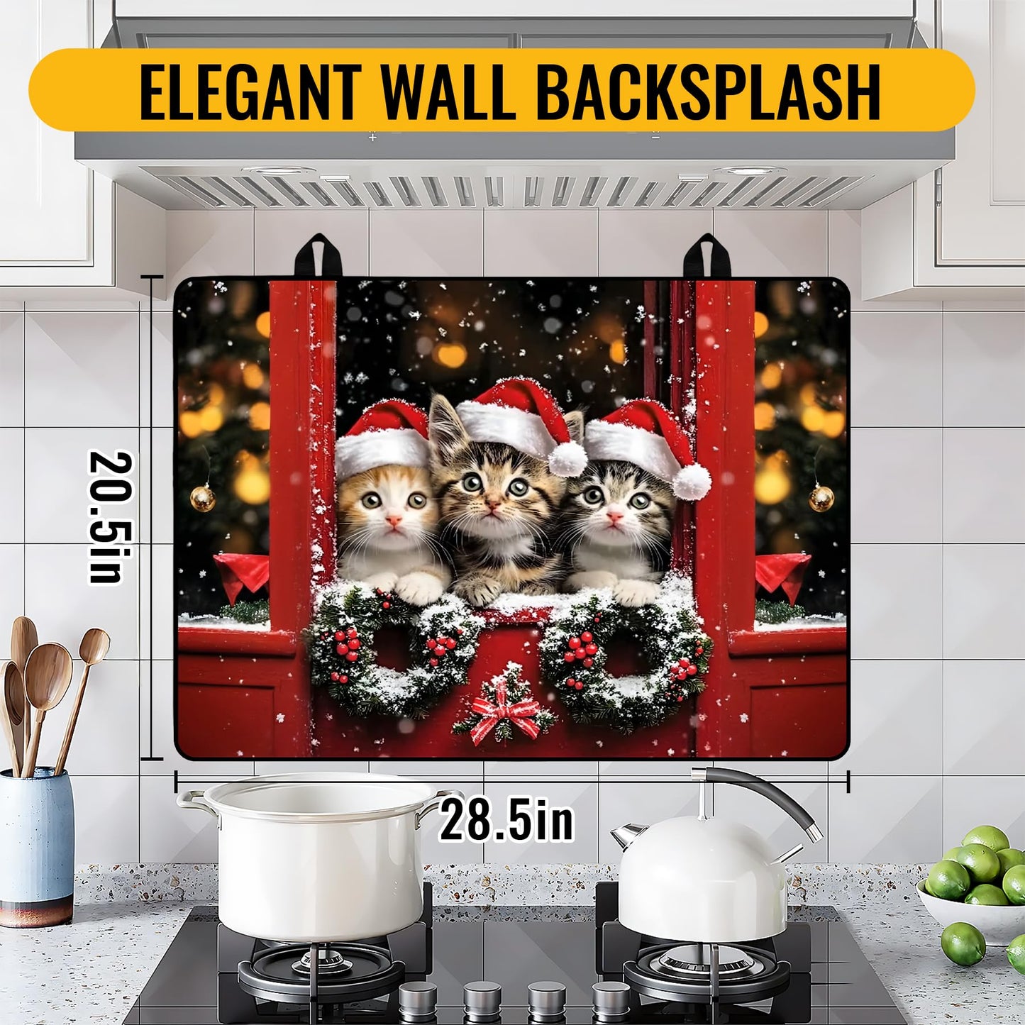 NYZE Christmas Stove Top Cover for Electric Stove,Glass Stove Top Cover,Heat Resistant Glass Cooktop Cover,Stovetop Protector, Kitchen Decor,Dish Drying Mats Cover for Washer Ceramic Top 28.5x20.5 in