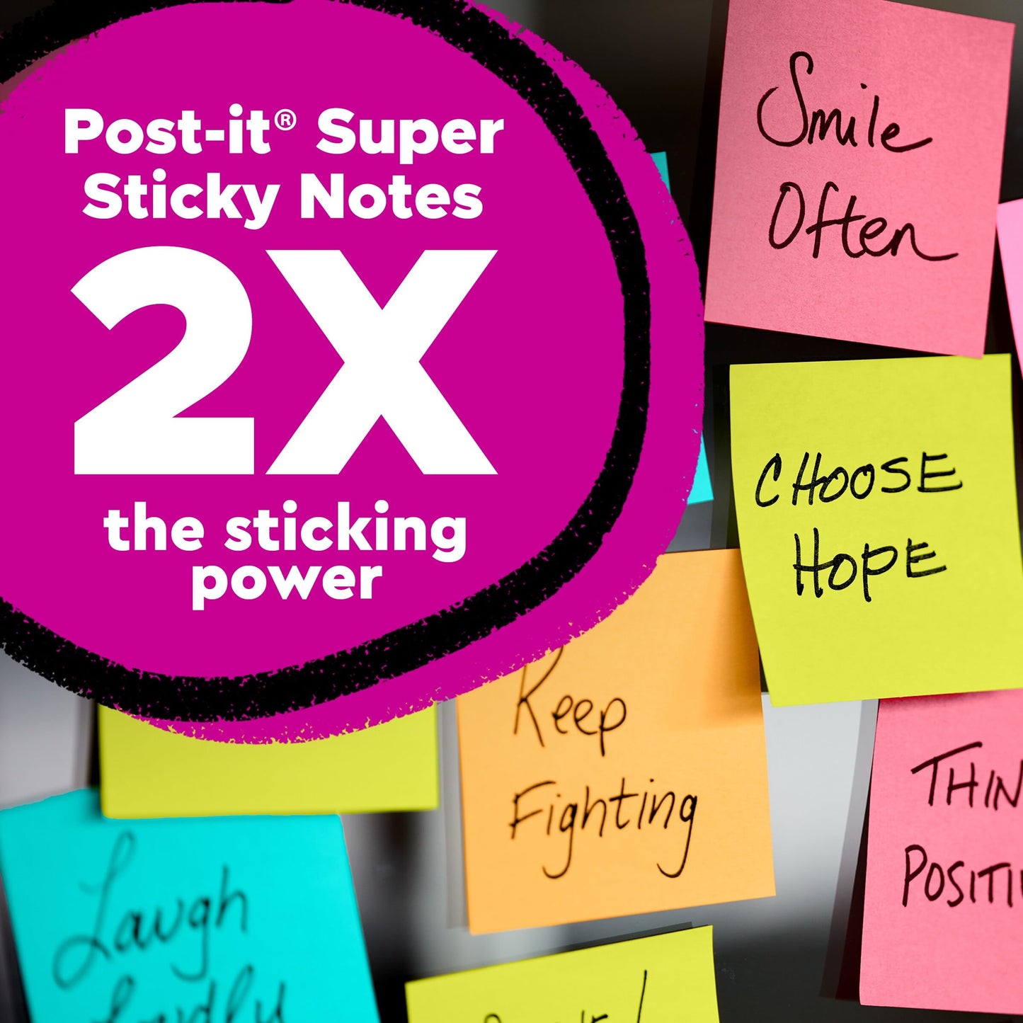 Post-it Super Sticky Notes, 15 Sticky Note Pads, Multi-Size., School Supplies, Office Products, 2X the Sticking Power, Supernova Neons Collection
