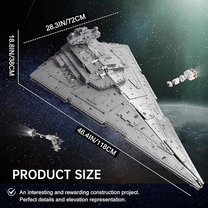13135 Super Star Destroyer Model Imperial-Class I Star Destroyer Building Toy 11885+Pcs Collectible Buildable Highly Detailed Starship Construction Set Build and Play Awesome Toy Building Kit