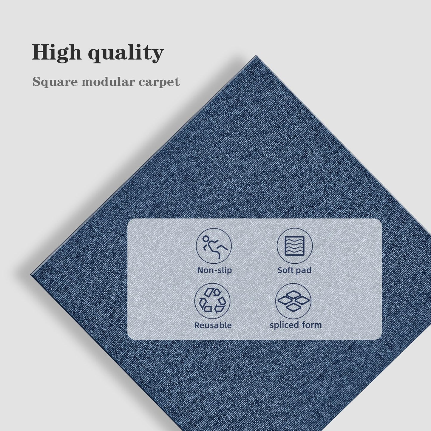 20"x20" Carpet Tiles 32 Pack, Non-Slip Reusable Floor Squares with Seamless Look, Easy DIY Flooring Carpet for Bedroom, Living Room, Office (Brown -09)