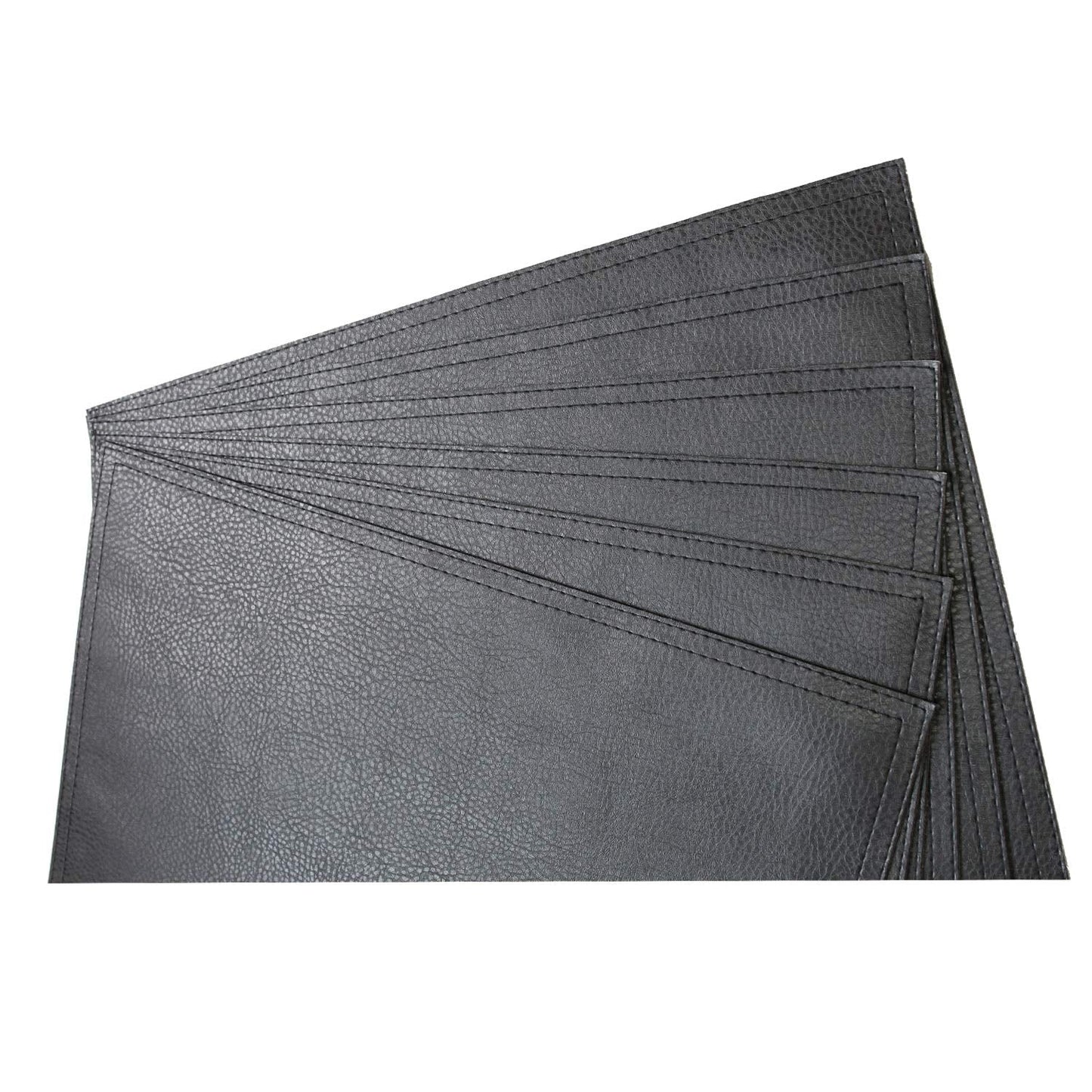 Wintop Group PU Leather Placemats, 13"X17.5", Set of 6, Black