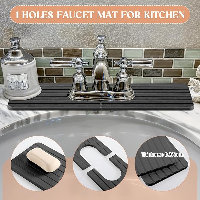 Faucet Mat Sink Splash Guard Oval and Round Splash Tap Pad Diatomite Stone