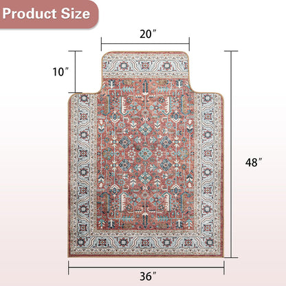 36" X 48" Office Chair Mat for Hardwood and Tile Floors, Under Desk Chair Mat for Carpet Protector Rolling Computer Chairs, Machine Washable Non-Slip Area Rug, Red Brown