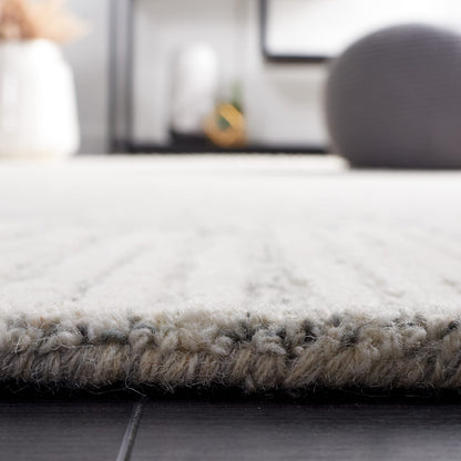 SAFAVIEH Abstract Collection Area Rug - 6' x 9', Grey & Ivory, Handmade Wool, Ideal for High Traffic Areas in Living Room, Bedroom (ABT478F)