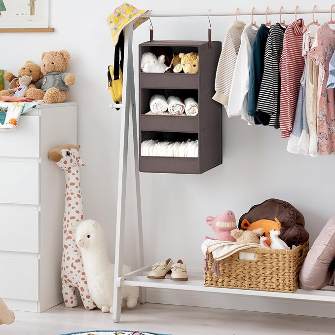 GRANNY SAYS 3-Shelf Closet Organizers and Storage, Foldable Hanging Closet
