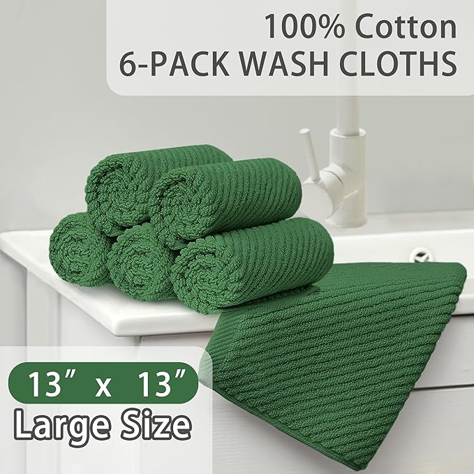 VOOVA & MOVAS Green Washcloths, Wash Cloths
