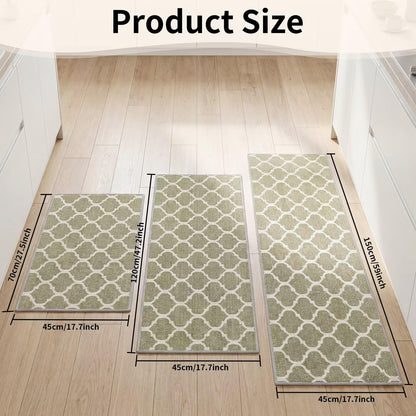 LixoTy Washable Non Slip Kitchen Rugs: Kitchen Runner Rugs Non Skid Washable Absorbent Comfort Standing Kitchen Mats with Rubber Backed, Rugs for Kitchen Floor, Sink, Laundry, Office (Kaqi 17''*47'')