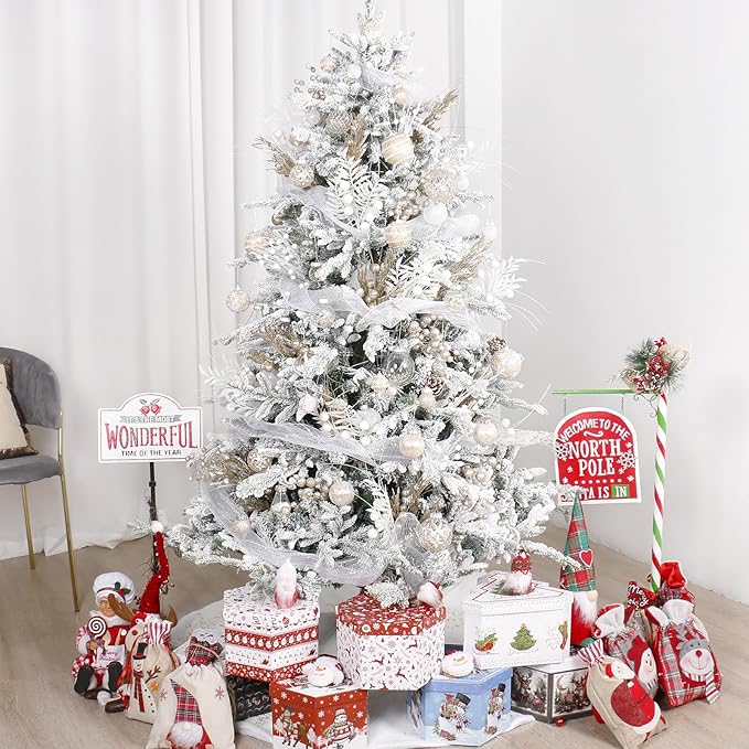 Super Holiday Christmas Ball Ornaments, 33PCS Champagne Clear Shatterproof Plastic Foam Ornaments Set for Hanging Xmas Tree Holiday Thanksgiving Party Decor.