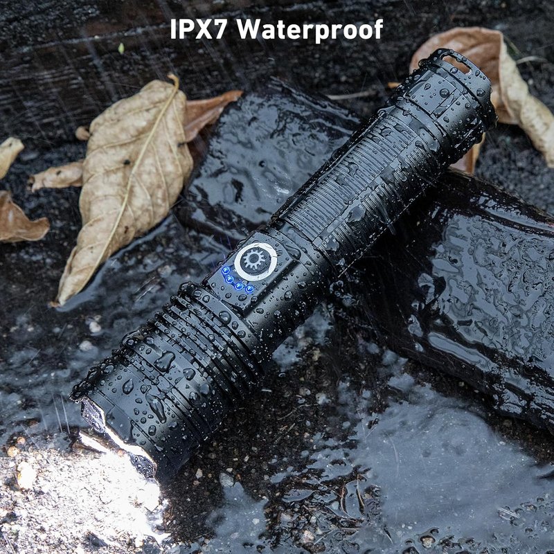 Rechargeable Flashlight - 99,000 High Lumen Brightness | 15H LED Life, 5 Modes, IPX7 Waterproof for Camping & Hiking