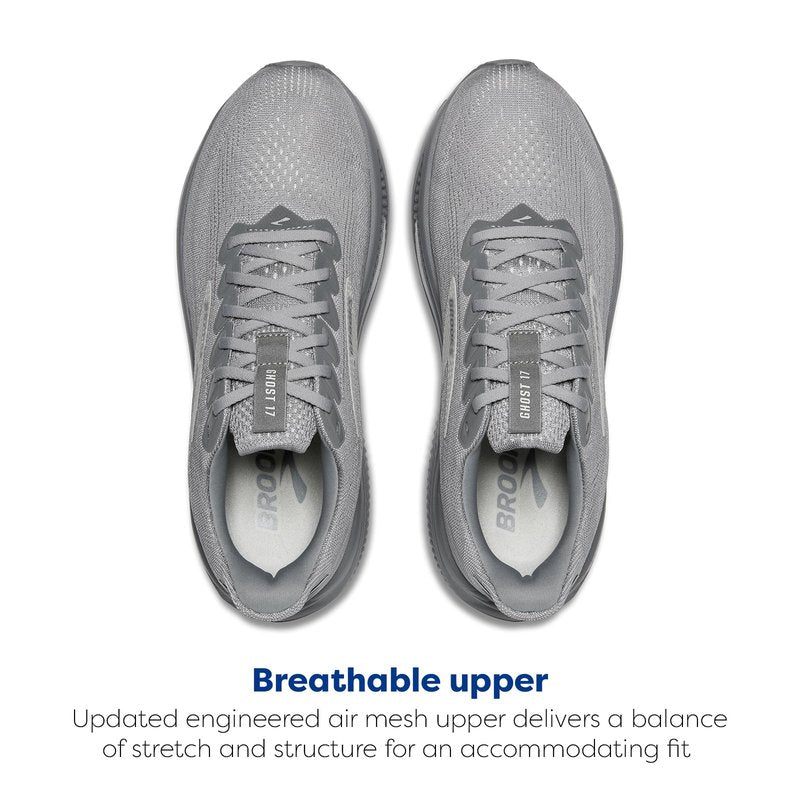 Brooks Men’s Ghost 17 Neutral Running Shoe - Primer Gray/Oyster Mushroom - 7.5 Medium