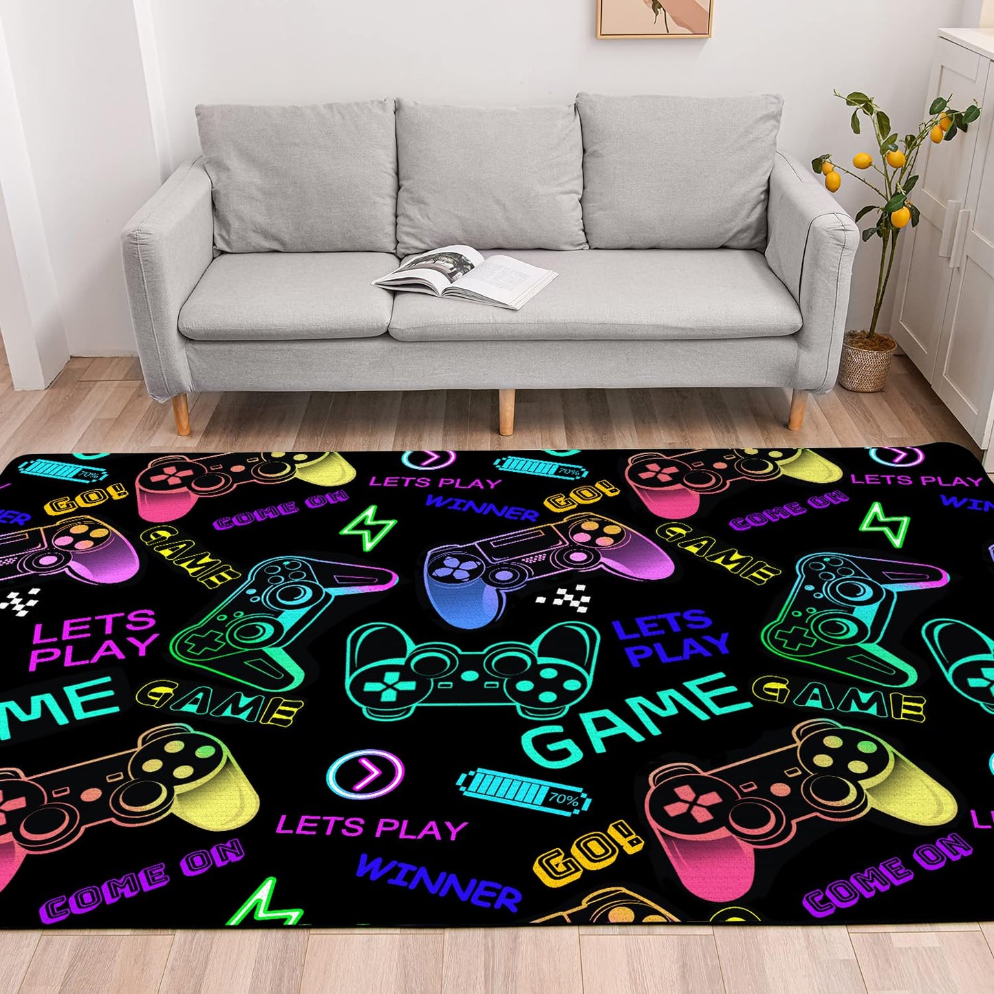 Gaming Area Rugs for Boys Cool Gamer Rugs Teens Large Video Games Carpets for Bedroom Game Console Decorative Floor Mats for Playroom 60" x 39"