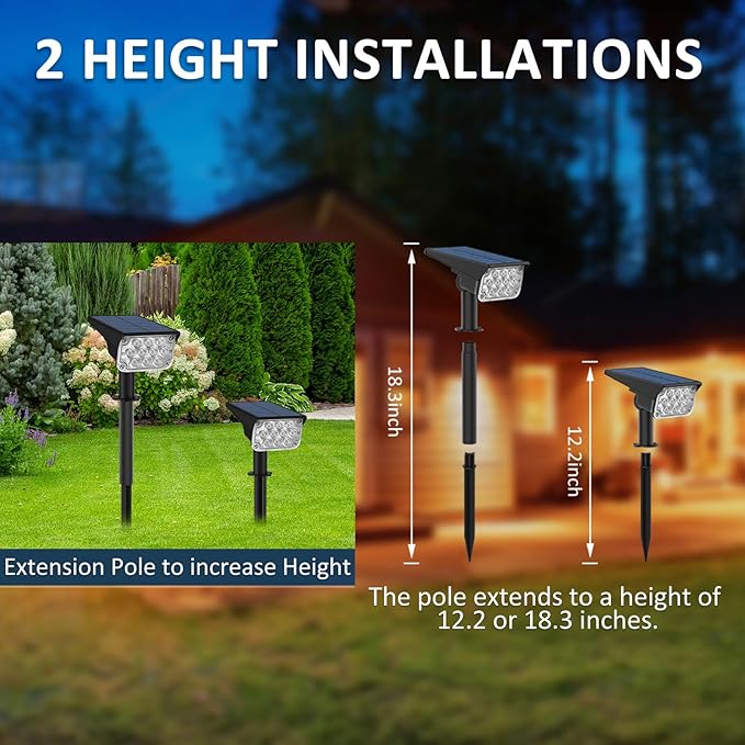 T-SUNUS Christmas Solar Color Landscape Spotlights Outdoor, IP65 Waterproof RGB Spot Light 2 Pack Auto Dusk to Dawn Landscaping Wall Lights for Tree Yard Garden Driveway Porch Walkway Pond Halloween