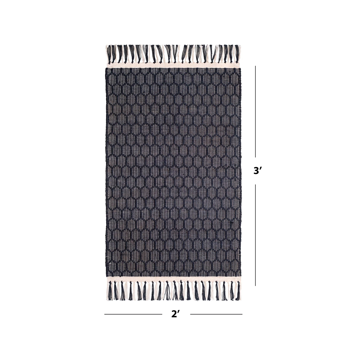 Eco Crave Handcrafted Front Door Mats 2x3 ft Natural Jute Cotton Indoor Welcome Mat, Durable Low Profile Farmhouse Entryway Rug, Perfect for Bedroom, Bathroom, Porch, Patio, Kitchen Entry, Black/White