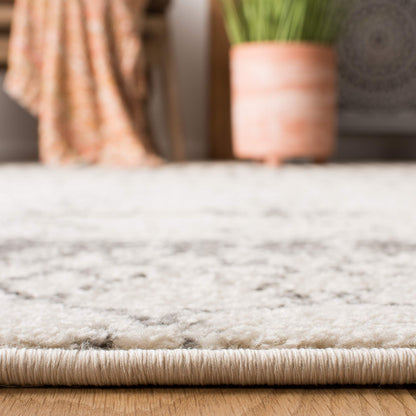 SAFAVIEH Tulum Collection Runner Rug - 2' x 13', Ivory & Grey, Moroccan Boho Distressed Design, Non-Shedding & Easy to Clean, Ideal for Living Room, Hallway, Foyer, Bedroom (TUL229A)