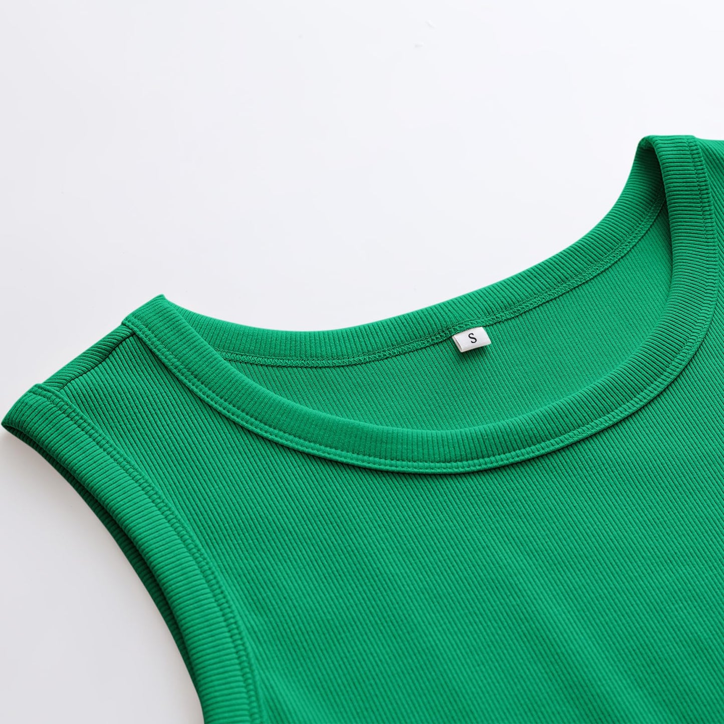 ANRABESS Womens Sleeveless High Neck Tank Tops Fashion Summer Casual Basic Slim Fit Ribbed Racerback Top Shirt Clothes Green-XL
