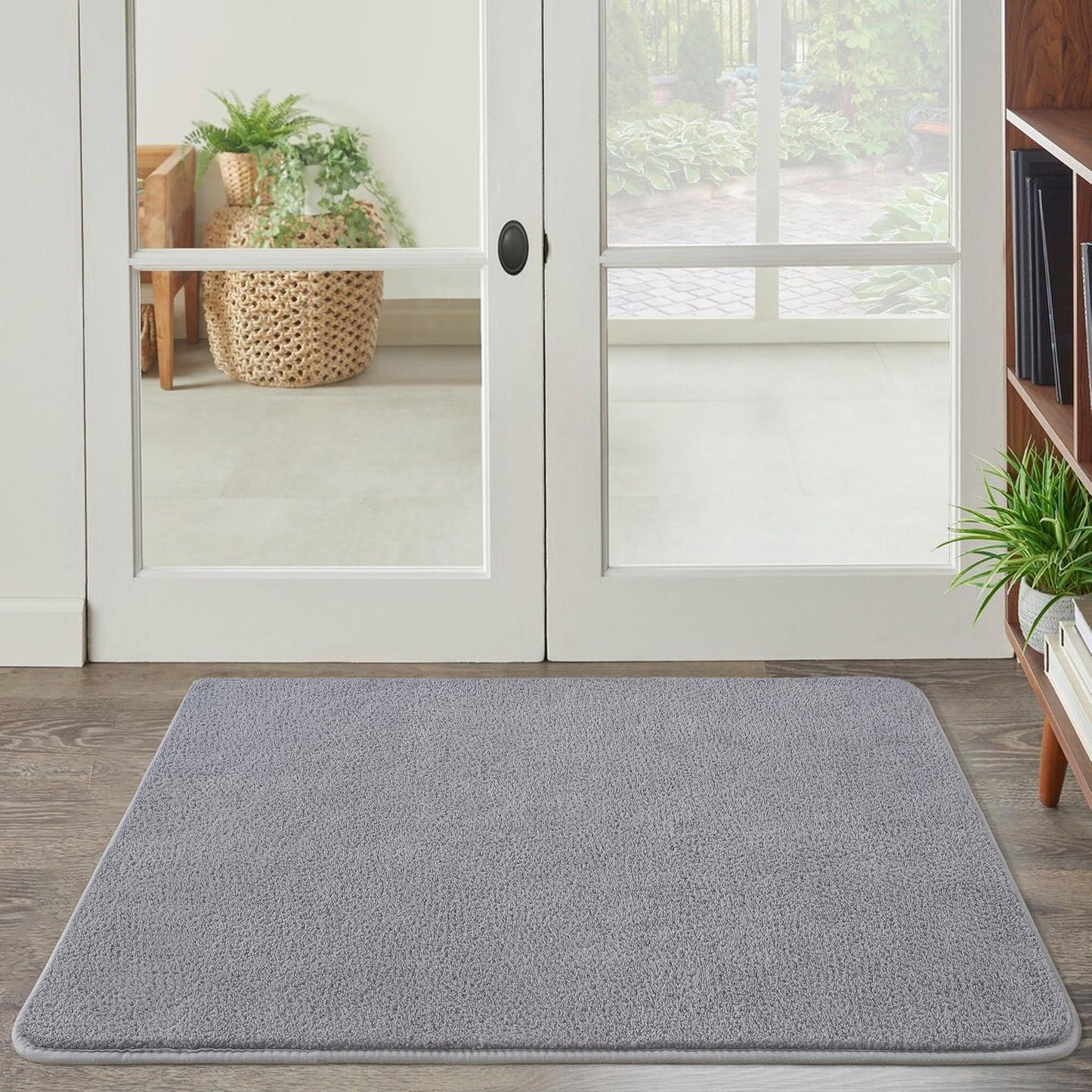 Keeko 2x3 Grey Area Rugs for Bedroom Living Room, Soft Modern Indoor Throw Rugs Low Pile Fluffy Small Rug Door Mat Washable Non Slip Entryway Rug Carpet for Nursery Home Kids Room Decor