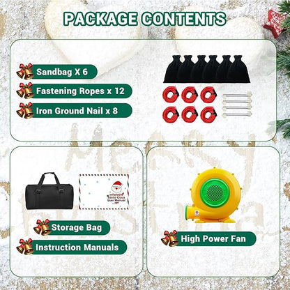 Giant Inflatable Santa Claus Outdoor 26ft Santa Inflatable Christmas Decorations for Blow up Christmas Decorations Outdoor Holiday Lawn Party Shopping Mall (with LED Lights)