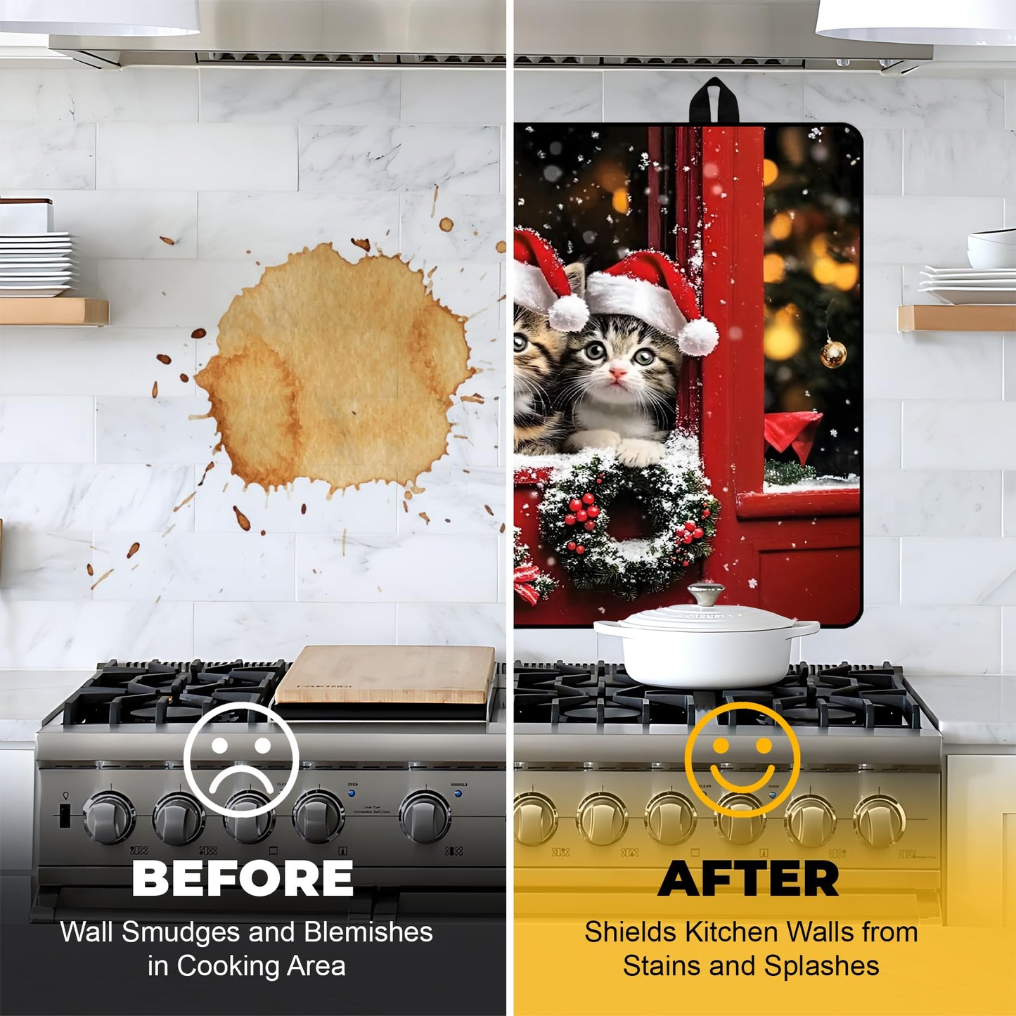 NYZE Christmas Stove Top Cover for Electric Stove,Glass Stove Top Cover,Heat Resistant Glass Cooktop Cover,Stovetop Protector, Kitchen Decor,Dish Drying Mats Cover for Washer Ceramic Top 28.5x20.5 in