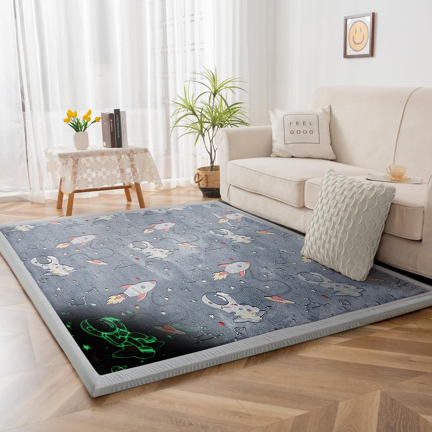 MAXYOYO Play Mat, 1.2" Thick Memory Foam Soft Padded Carpet with Non-Slip Backing, Japanese Tatami Rug Living Room for Kids Toddler Children Nusery