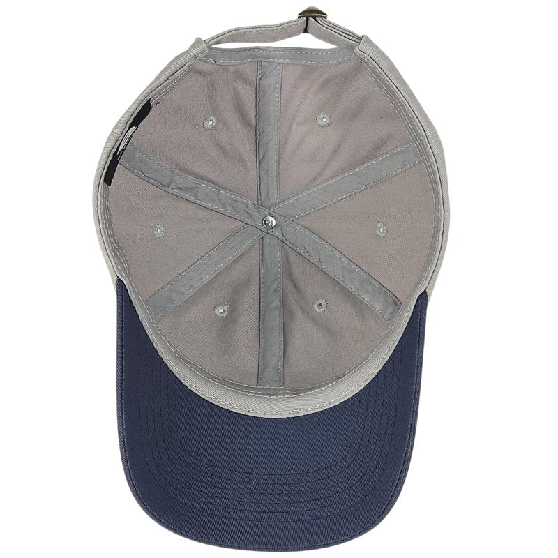 Vintage Classic Dad Hat Two Tone – 100% Cotton, Adjustable Metal Buckle Strap, Low-Profile Fit, Baseball Cap Unisex Grey Navy