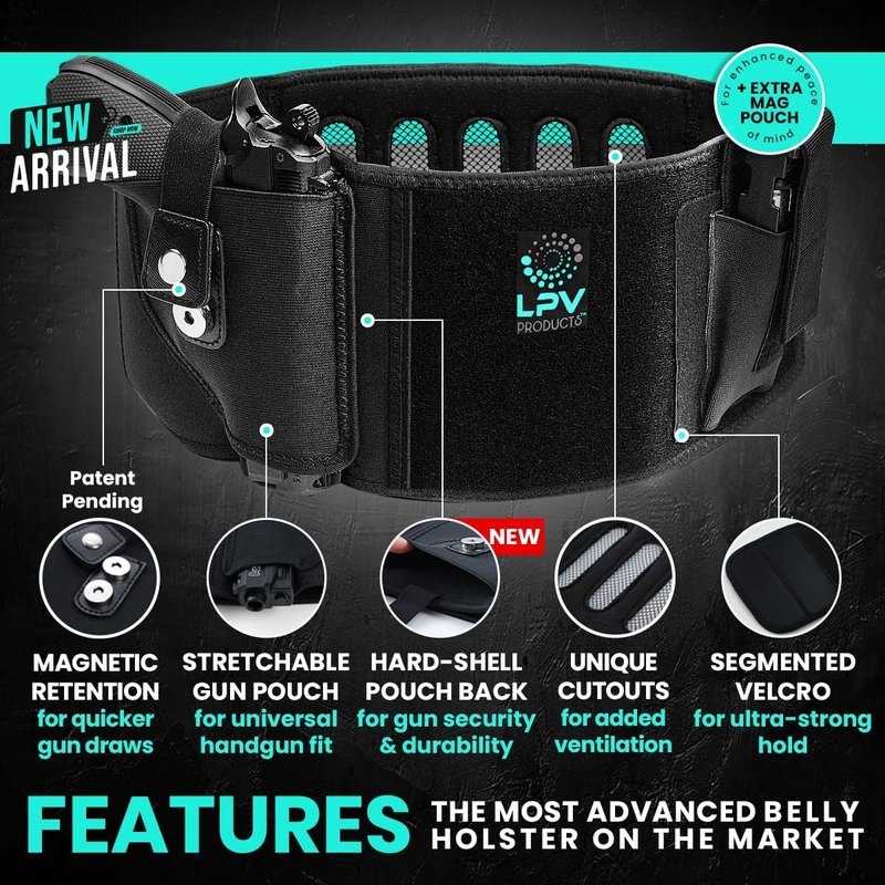 Belly Band Holster for Deep Concealment - Military-Grade Durability & Extra-Wide Comfort | Fits 99% of Handguns