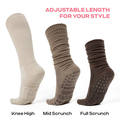 CoolMate Pilates Socks with Grips for Women, Yoga Socks, Crew Non Slip Women for Workout, Barre, Pilates Gifts