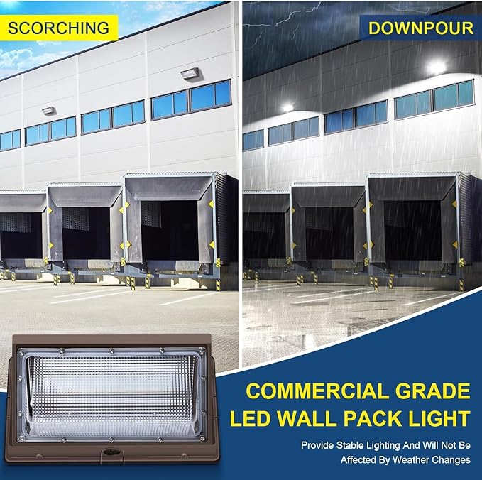 ledmo 120W LED Wall Pack Light, 15840LM Super Bright Commercial Outdoor Floodlight, 5000K IP65 Waterproof Wallpack Business Security Lighting for Yard Barn Building 4 Pack
