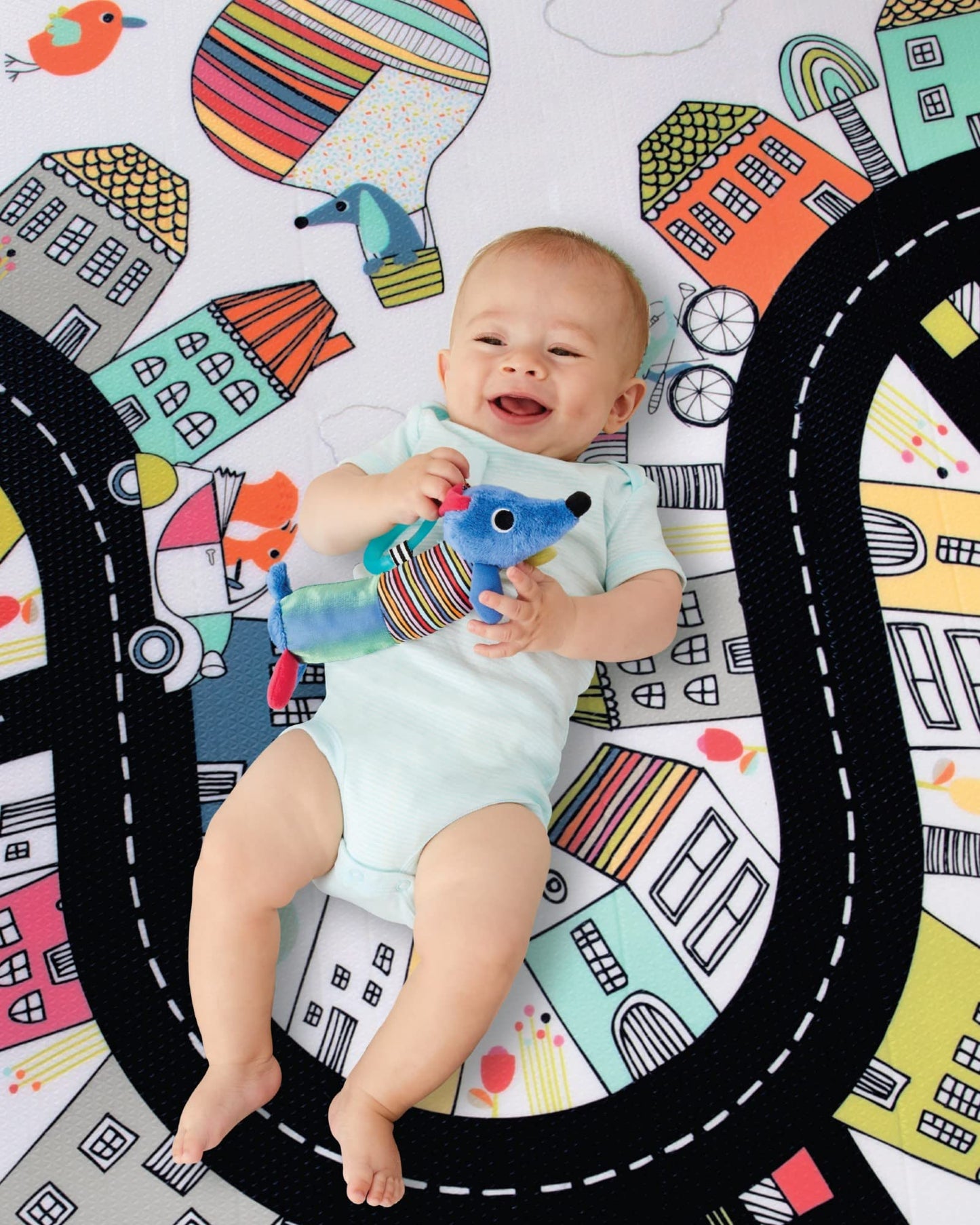 Skip Hop Baby Play Reversible Foam Floor Mat, Vibrant Village, 86" X 52",
