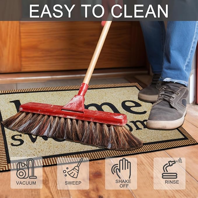 CHICHIC Welcome Door Mat 17x 30 Inch Front Doormat Outdoors for Home Entrance Outdoors Mat for Outside Entry Way Doormat Entry Rugs, Heavy Duty Non Slip Rubber Back Low Profile, Simple Home