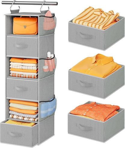 Pipishell Hanging Closet Organizer 6-Shelf, Hanging Shelves