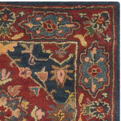 SAFAVIEH Heritage Collection Accent Rug - 4' x 6', Red & Multi, Handmade Traditional Oriental Wool, Ideal for High Traffic Areas in Entryway, Living Room, Bedroom (HG926A)