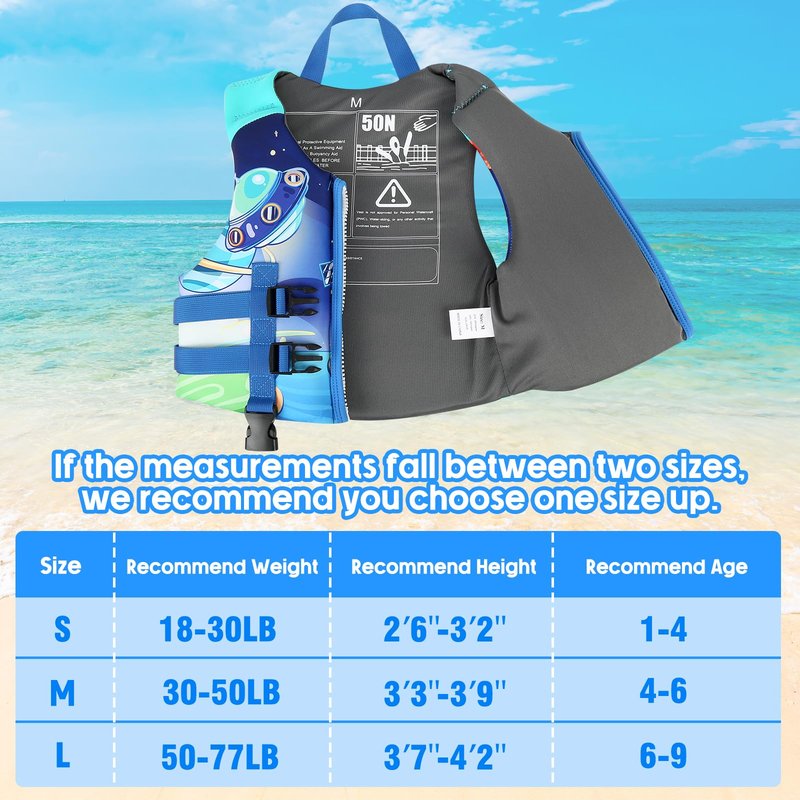 Toddler Swim Vest, Kids Swimming Floaties Jacket for 20-30-40-50 lbs Girls Boys for Boating, Pool, Beach, Learn to Swim